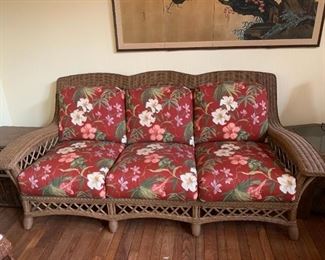 #57	Laneventure Natural Wicker Sofa w/cushion - Weather Resistant (kept indoors) 7' Long in exellent shape	 $375.00 
