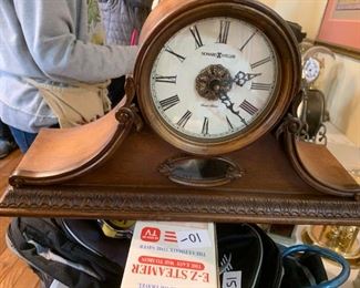 #68	Wood Mantle Clock Howard Miller Dual Chime Battery operated 	 $25.00 
