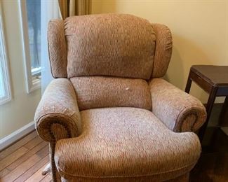#89	Tan/Burgandy Recliner (as is with scratches)	 $20.00 
