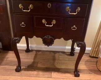 #90	Linc Taylor End Table w/ball & Claw Feet w/3 drawers Mahogany  27x17x29  (2)   $175 Each	 $350.00 

