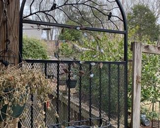 #114	Wrought Iron Arched Bird Design Planter Bottom  39.5x60.5	 $200.00 
