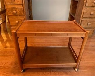 #133	Laminate Rolling Cart w/shelf on wheels   32x17x34	 $25.00 
