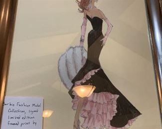 #172	Barbie Fashion odel Collection, Signed limited edition framed print by Robert Best  0265/5000  18.5x22.5	 $40.00 
