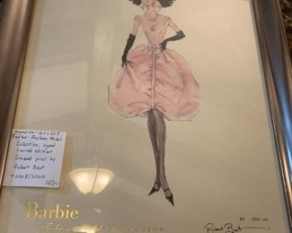 #173	Barbie Fashion Model Collection, Signed Limited Edition framed print by Robert Best 2008/5000  18.5x22.5	 $40.00 
