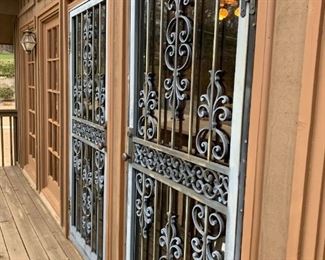 #194 (2) iron patio doors 73.5x80.5 ( 2 ) @ 75 ea  playroom doors to deck front 