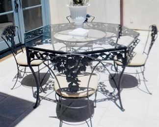 Black iron vintage patio set