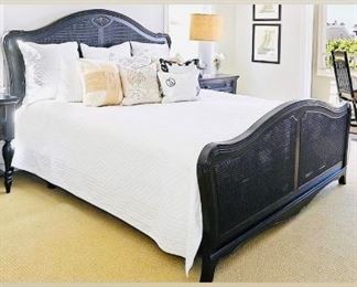 Black king bed frame