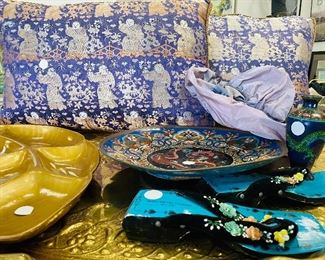 Antique Asian textile pillows