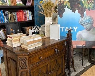 Small wood media cabinet