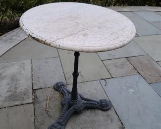 Marble Top Table W/ Cast Iron Leg