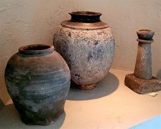 Vintage pottery urns