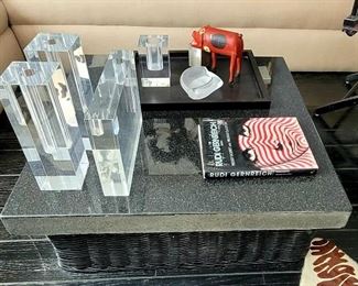 Set of lucite candle holders by Franco Marriott for Christian Forte