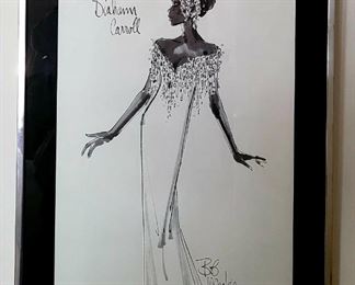Bob Mackie original design sketch for Diamante Carroll