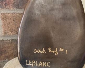 Stephen LeBlanc -  Artist proof #1  - Bronze Ram bust.  Marble on wood base