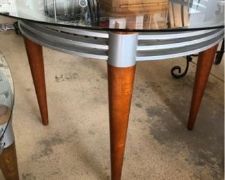 MCM Wood, aluminum, and glass high table $125 (Photo 2/3)