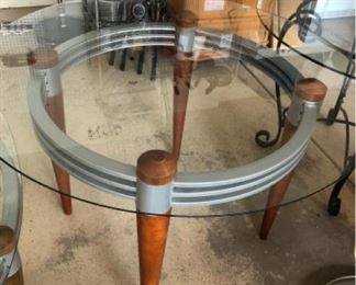 MCM Wood, aluminum, and glass high table $125 (Photo 3/3)