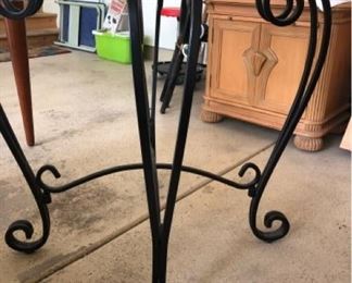 Wrought iron base beveled glass table $225 (Photo 1/2)