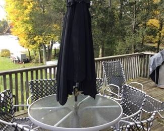 Brown Jordan Tamiami patio furniture: Large table, 6 chairs, 1 chaise + small table $999 ($4k new) (Photo 5/5)