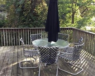 Brown Jordan Tamiami patio furniture: Large table, 6 chairs, 1 chaise + small table $999 ($4k new) (Photo 1/5)