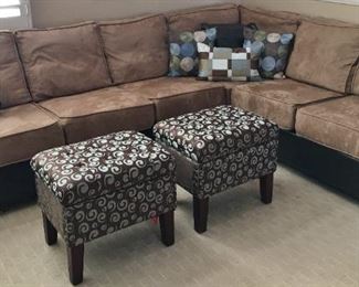 Nice microsuade and leather sectional sofa
