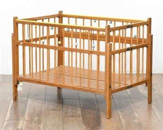 Retro Vintage Wooden Folding Crib