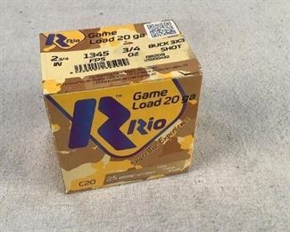 Mfg - (25) Rio Game Load
Model - Buckshot 20 GA
Located in Chattanooga, TN
Condition - 1 - New
This is a 25 count box of Rio Game Load 20 Gauge Buck 3x3 Shot shotshells, ideal for hunting.