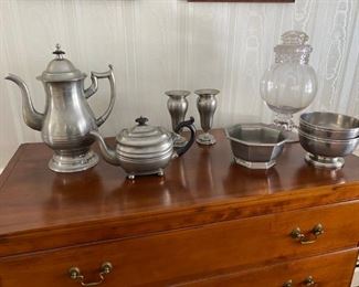 19th and 20th c Pewter wares, Roswell Gleason, James Dixon