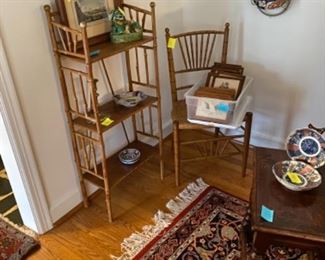 Bamboo etagere and side chair
