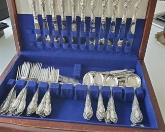 Set for 12 of Towle "King Richard" sterling silver flatware