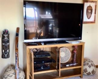 Didgeridoo from Australia, Tribal Mask, Gorgeous Baskets, Flat Screen TV & TV Cabinet