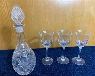 Crystal Wine Glasses and Decanter