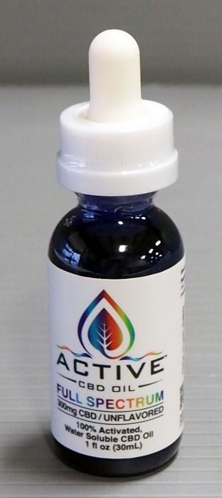 Active CBD Oil Full Spectrum 300 mg CBD, Unflavored, 1 oz Bottle