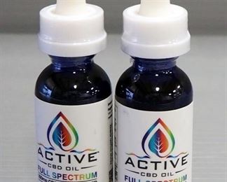 Active CBD Oil Full Spectrum 300 mg CBD, Unflavored, 1 oz Bottles, Qty 2