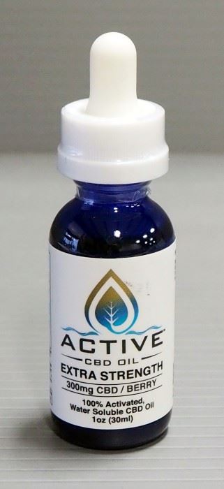 Active CBD Oil Tincture, Extra Strength, 300 mg CBD, Water Soluble, Cinnamon Flavor, 1 oz Bottles, Qty 2