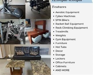 ESTATE SALE, THIS WEEKEND!! Athletic Club Alabama is hosting an estate sale at our south location this Saturday 
& Sunday from 12:00pm-4:00pm. All items purchased MUST leave with you. No holds. 
-CASH ONLY!
-First come, first serve
Come prepared to handle your own labor; tools, dolly, truck, etc. 
THIS IS NOT A SALE YOU WANT TO MISS! We have a ton of great gym equipment, office furniture, décor and MORE!