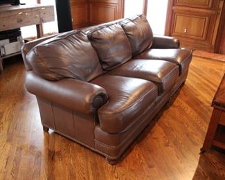 Pair Hancock & Moore leather sofas