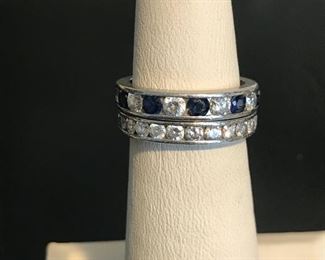 White gold, diamond & sapphire rings