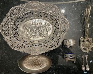 Antique 800 silver items 