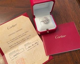 Cartier gold & diamond ring - with box & certificate