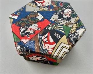 $20 - Kabuki hexagonal paper box - 3 in. (H) x 6 in. (diameter)