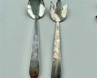 $30 - Two piece silverplate (Commonwealth) salad serving set, 12 in. (length)