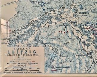 Detail, "Napoleonic Battle of Leipzig" map print