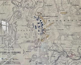 Detail, "Napoleonic Battle of Aspern-Essling" map print