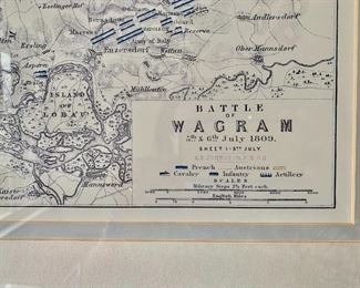 Detail, "Napoleonic Battle of Wagram" map print