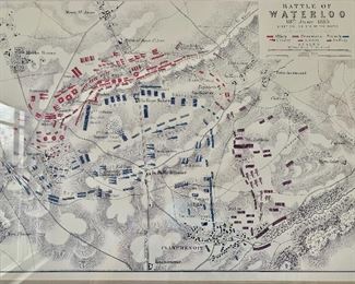 Detail, "Napoleonic Battle of  Waterloo" map print