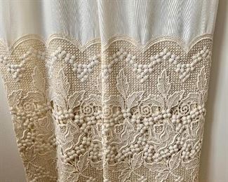 Detail of guipure lace trim which measures 18 in.