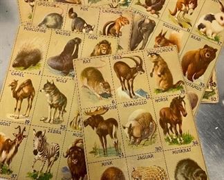 $40 - Six vintage game boards with animals and numbers, good condition