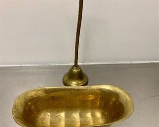 $25 - Brass trinket dish and earring holder. Stand is 7 in. (H), dish 2 in . (H) x 6 1/4 in. (L), 3 in. (W)
