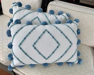 $30 - Pair cotton polyester fill pillows - 21 in. (L) x 12. in. (H)