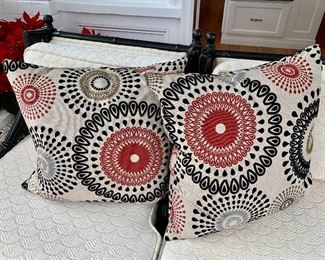 $60 - Pair feather filled pillows; 18 in. (square)